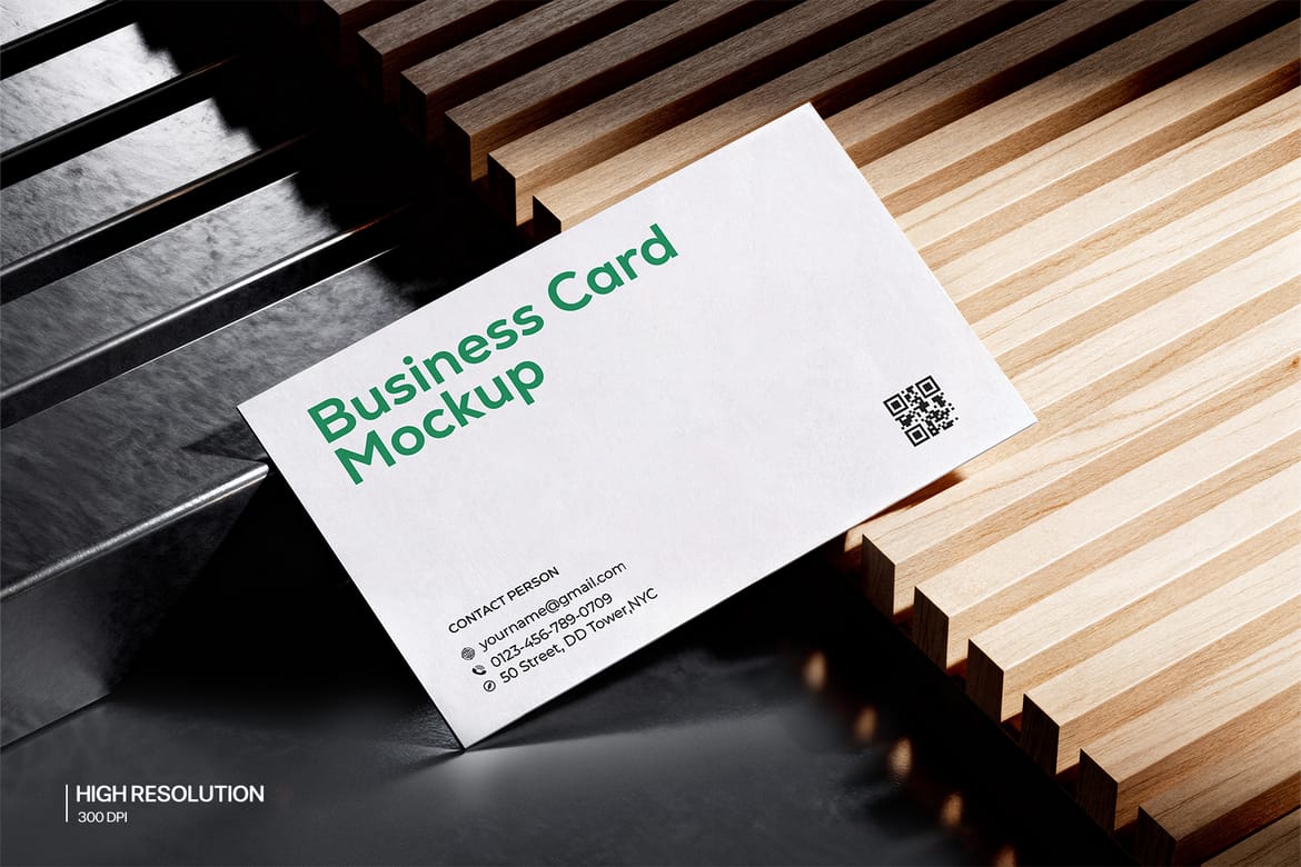Business Card Mockup with Minimal Background