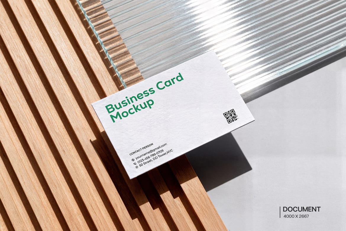 Business Card Mockup with Minimal Background