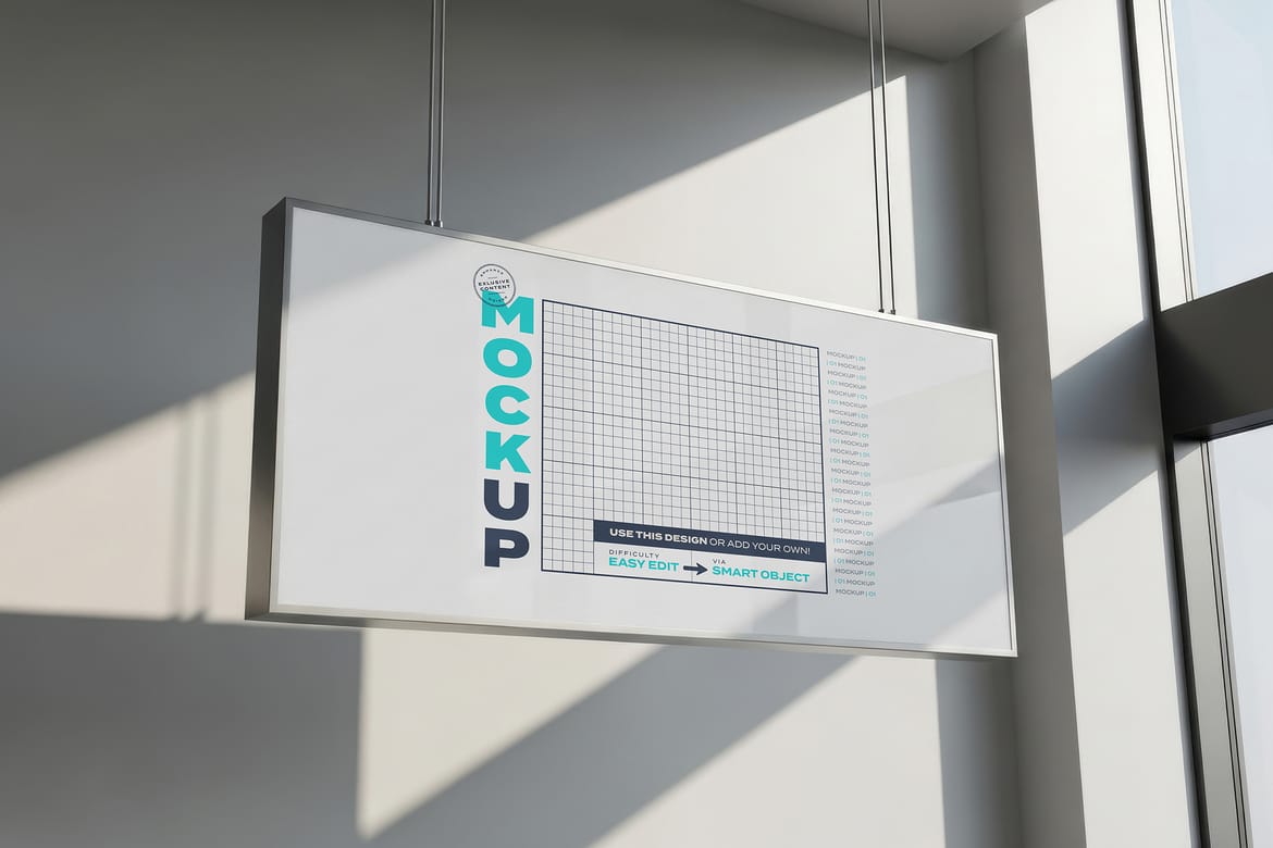 Hang Horizontal Sign Mockups