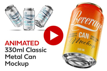 330ml Classic Metal Can Mockup | ANIMATED