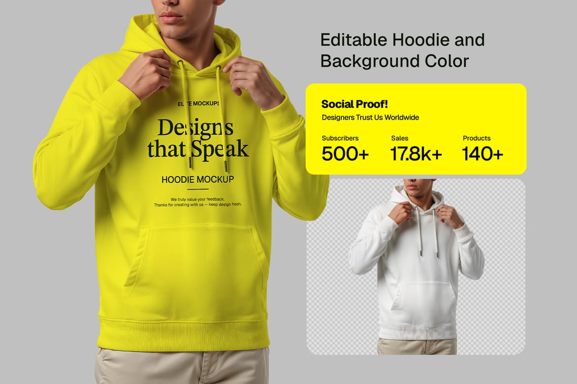 Premium Apparel Mockup Bundle – Hoodies, T-Shirts, Sweatshirts & Beanies (High-End PSD Pack)