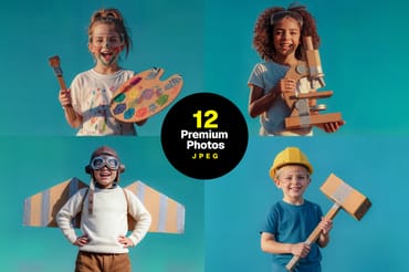Kids Pretend Professions Photo Bundle (24 Photos)