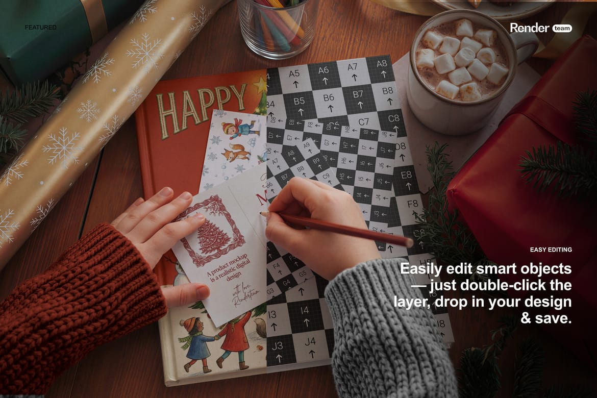 Christmas Card Mockup Set