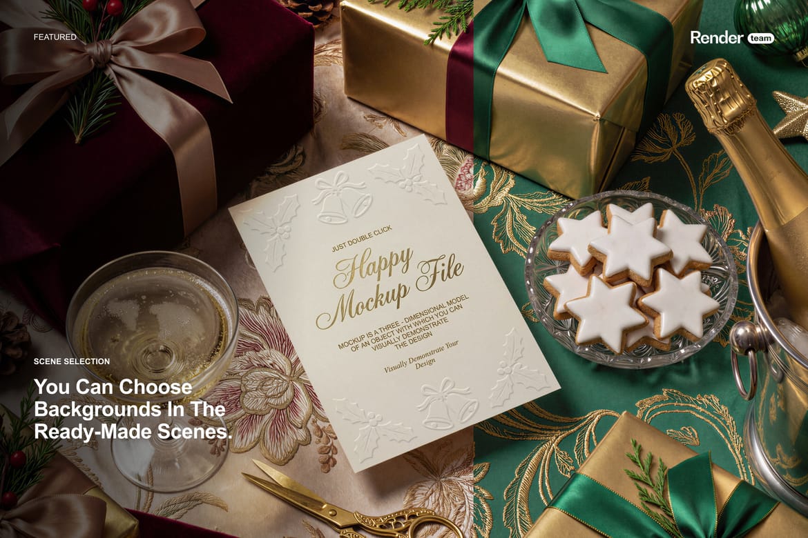 Christmas Card Mockup Set