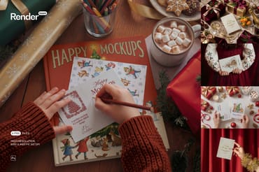 Christmas Card Mockup Set