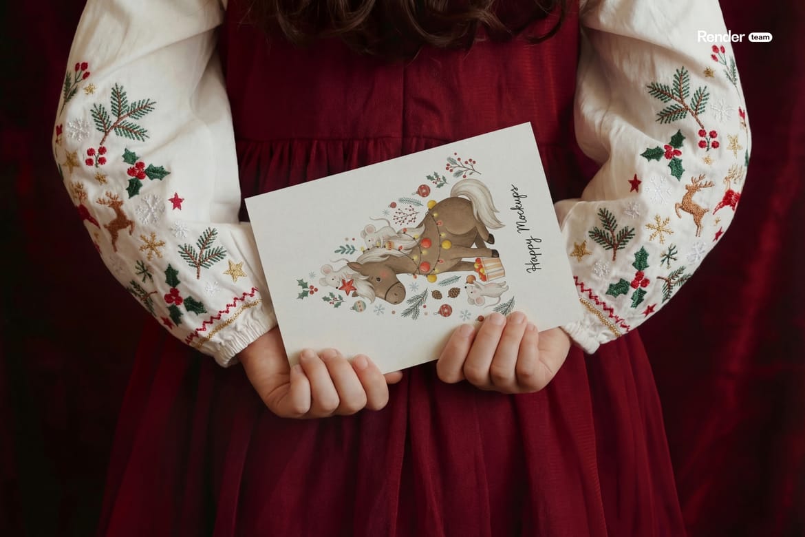 Christmas Card Mockup Set