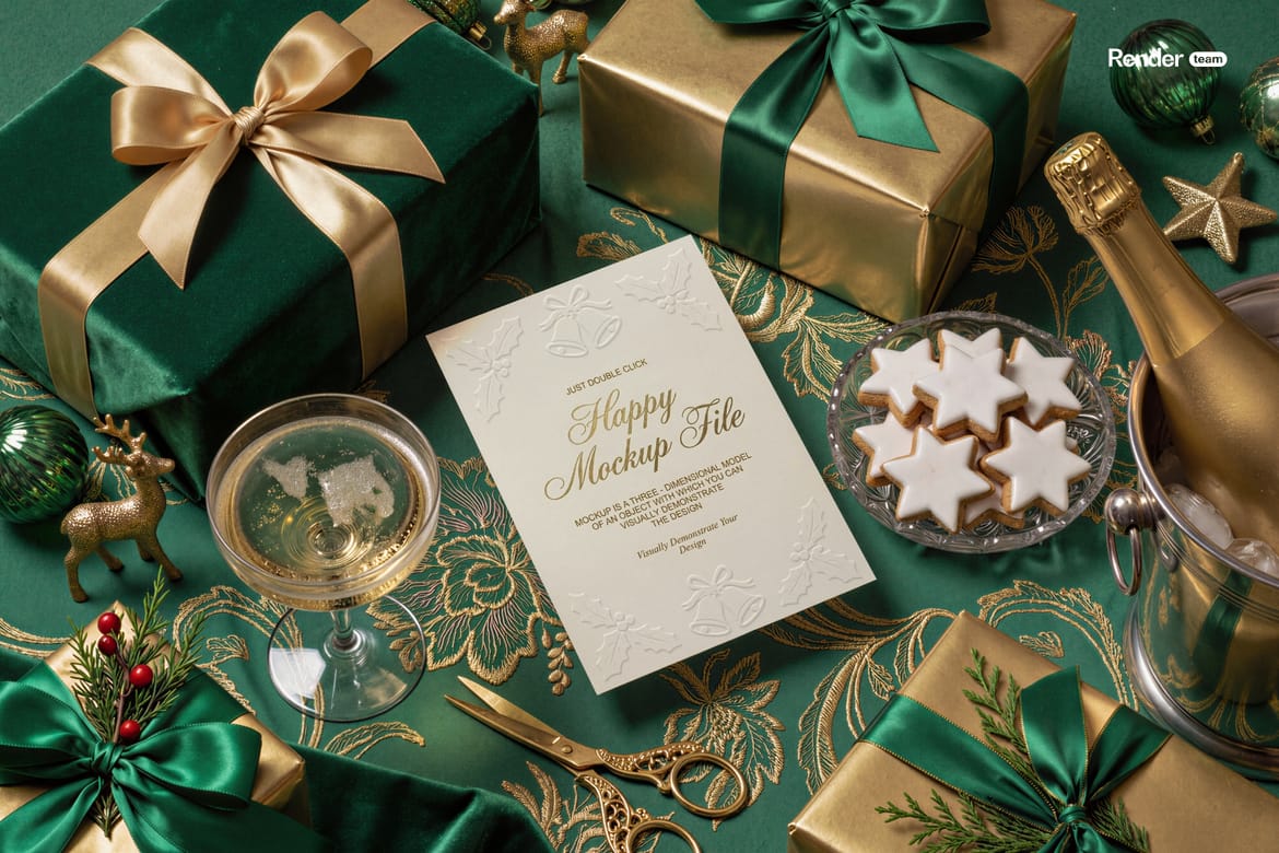 Christmas Card Mockup Set