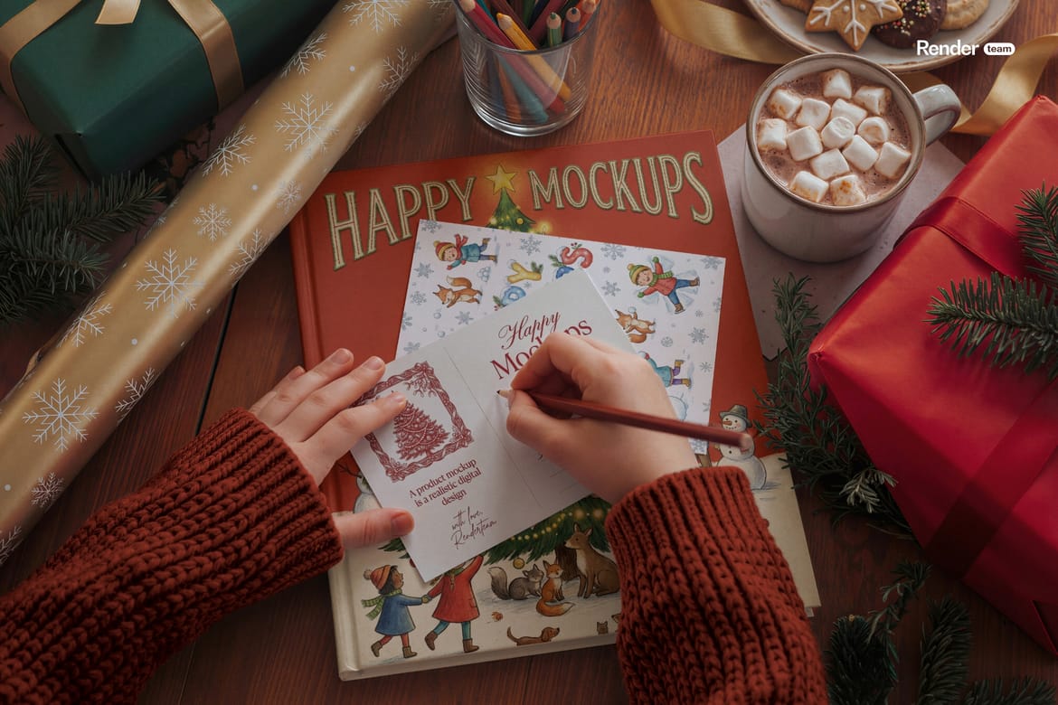 Christmas Card Mockup Set