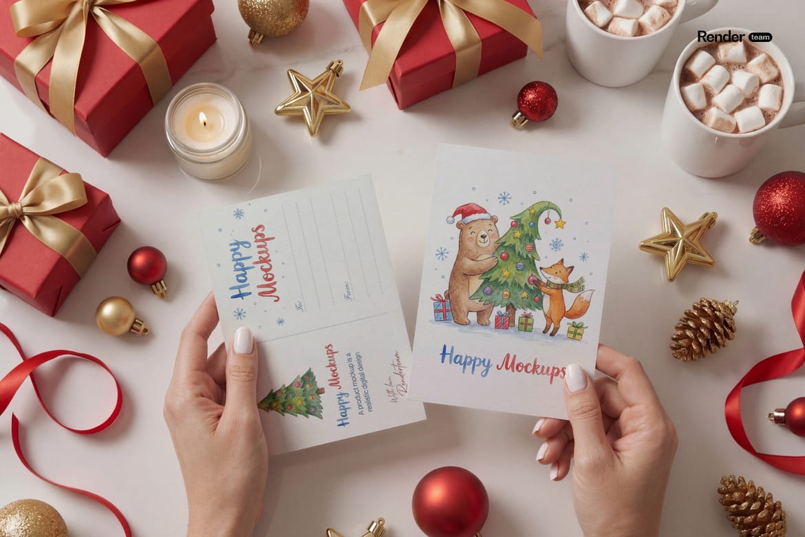Christmas Card Mockup Set