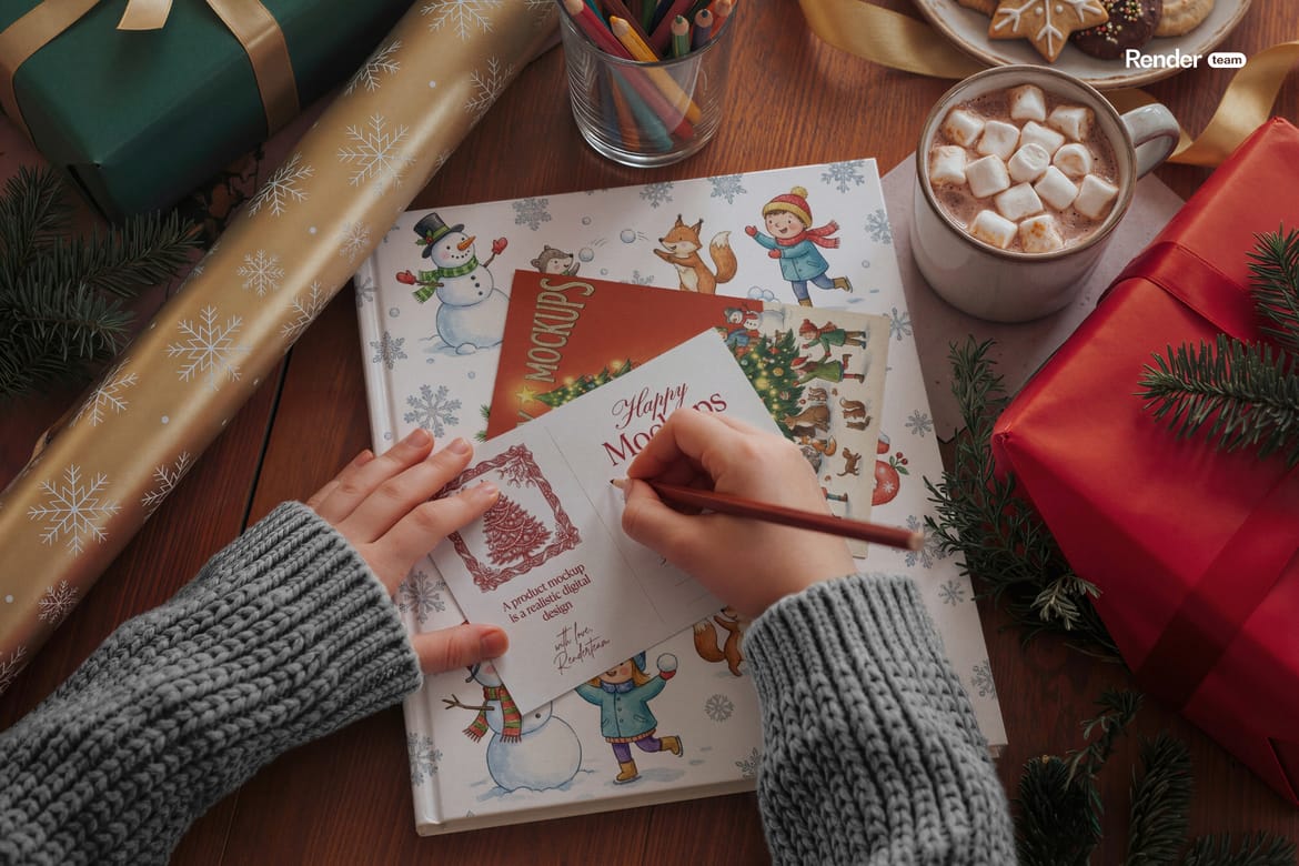 Christmas Card Mockup Set
