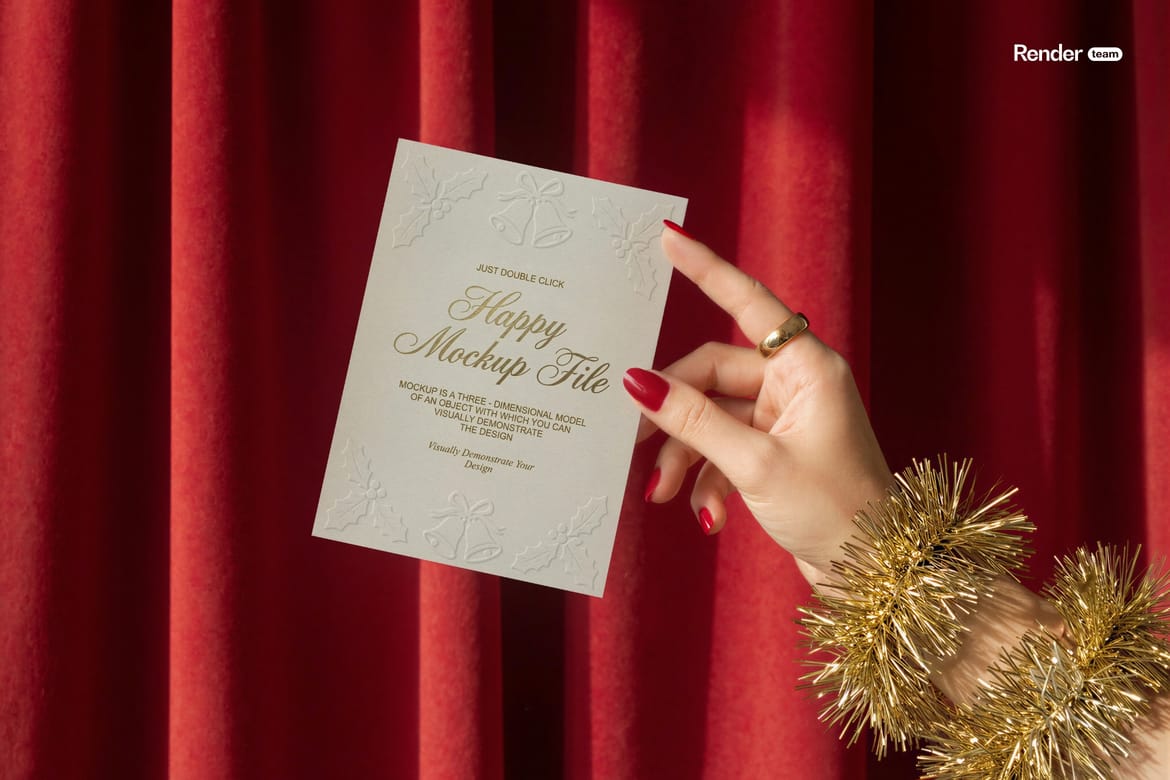 Christmas Card Mockup Set