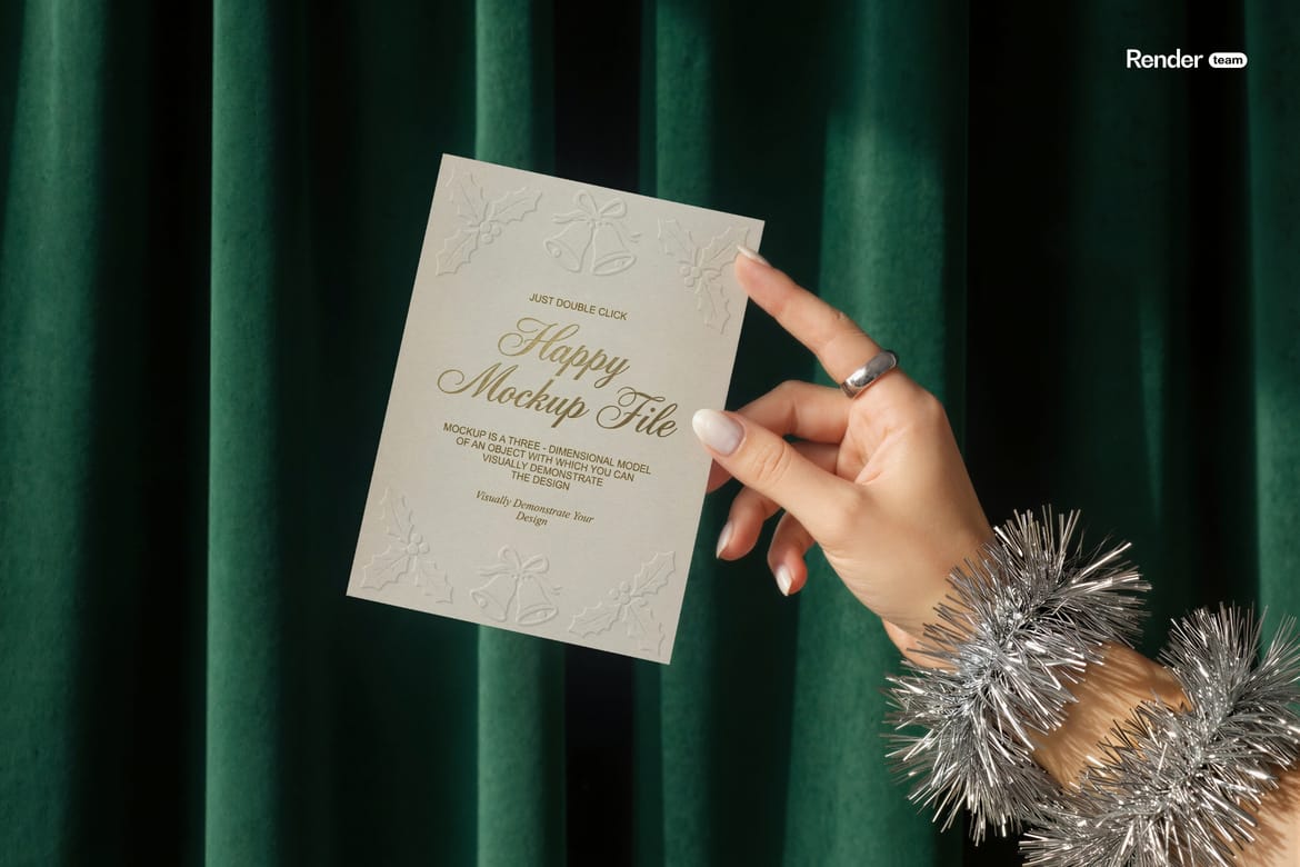 Christmas Card Mockup Set