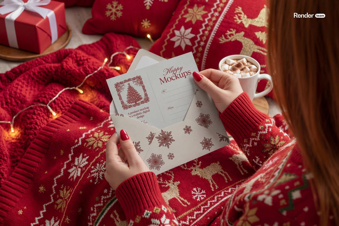 Christmas Card Mockup Set