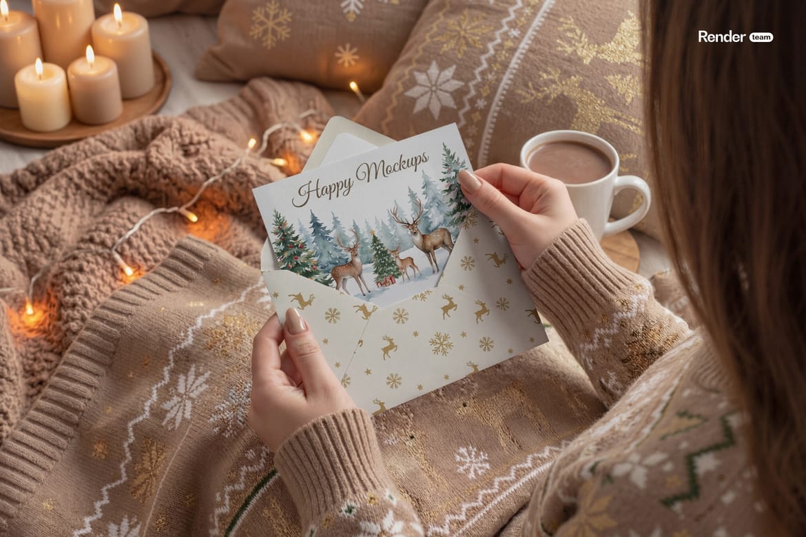 Christmas Card Mockup Set