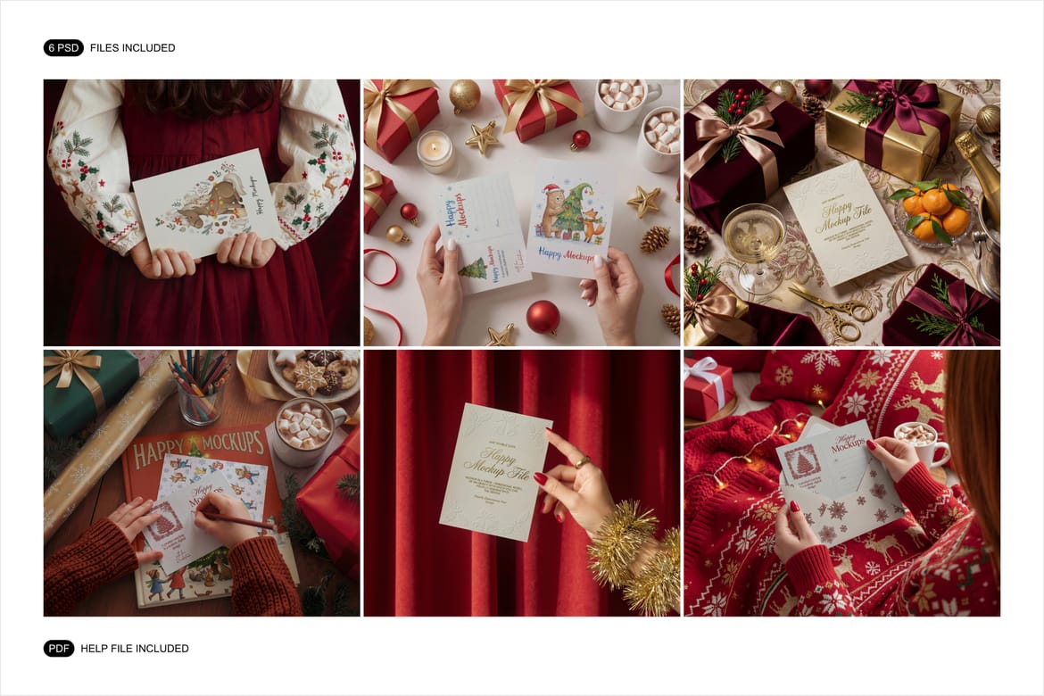 Christmas Card Mockup Set