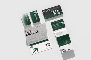 Folded Brochure Stationery Mockup Set