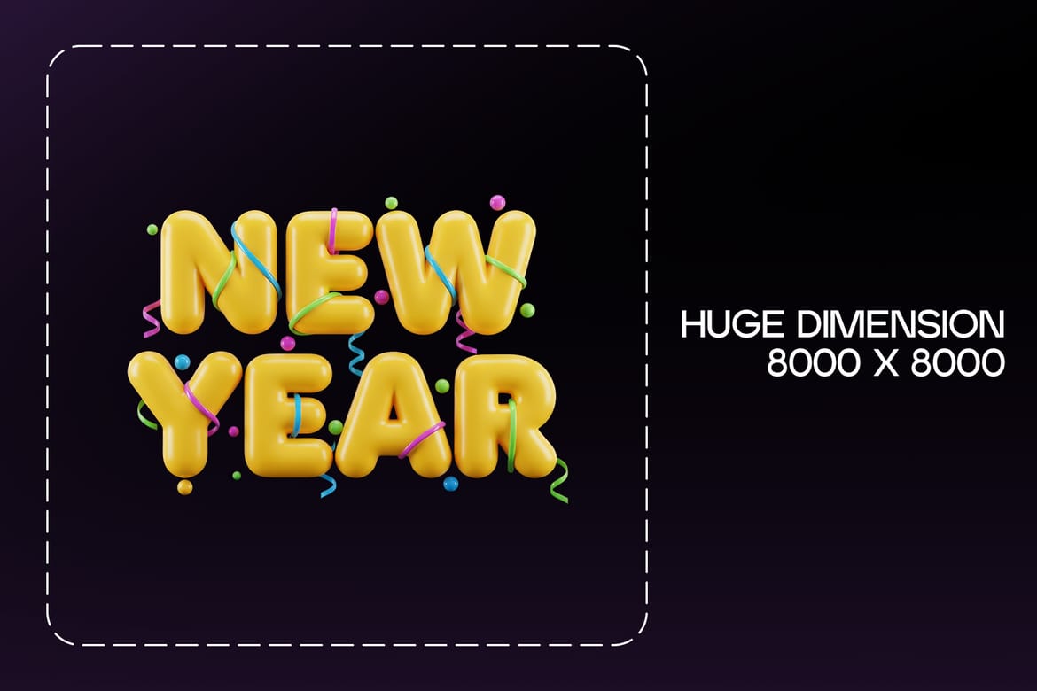 Happy New Year Celebration 3D Icon Vol.2