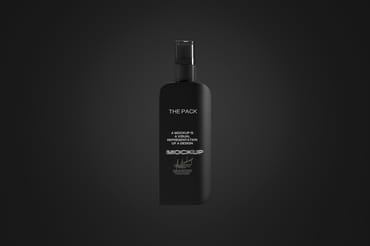 Black Cosmetic Pump Bottle Mockup