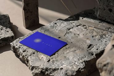 Single Card on Textured Stone Slab Mockup