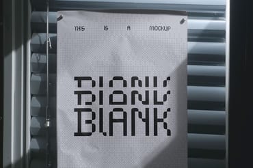 Pinhole Dark Blinds Poster Mockup