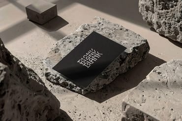 Dramatic Stone Card Display Mockup