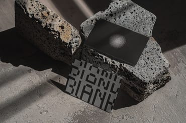 Rustic Double Card on Textured Stone Mockup