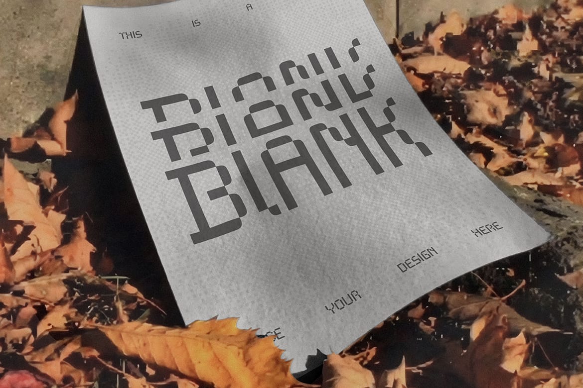 Curved Fall Flyer Mockup on Grass