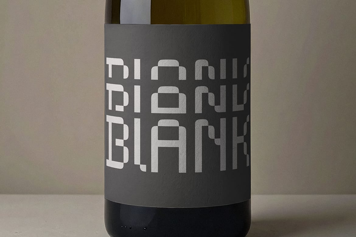 Green Wine Bottle Mockup