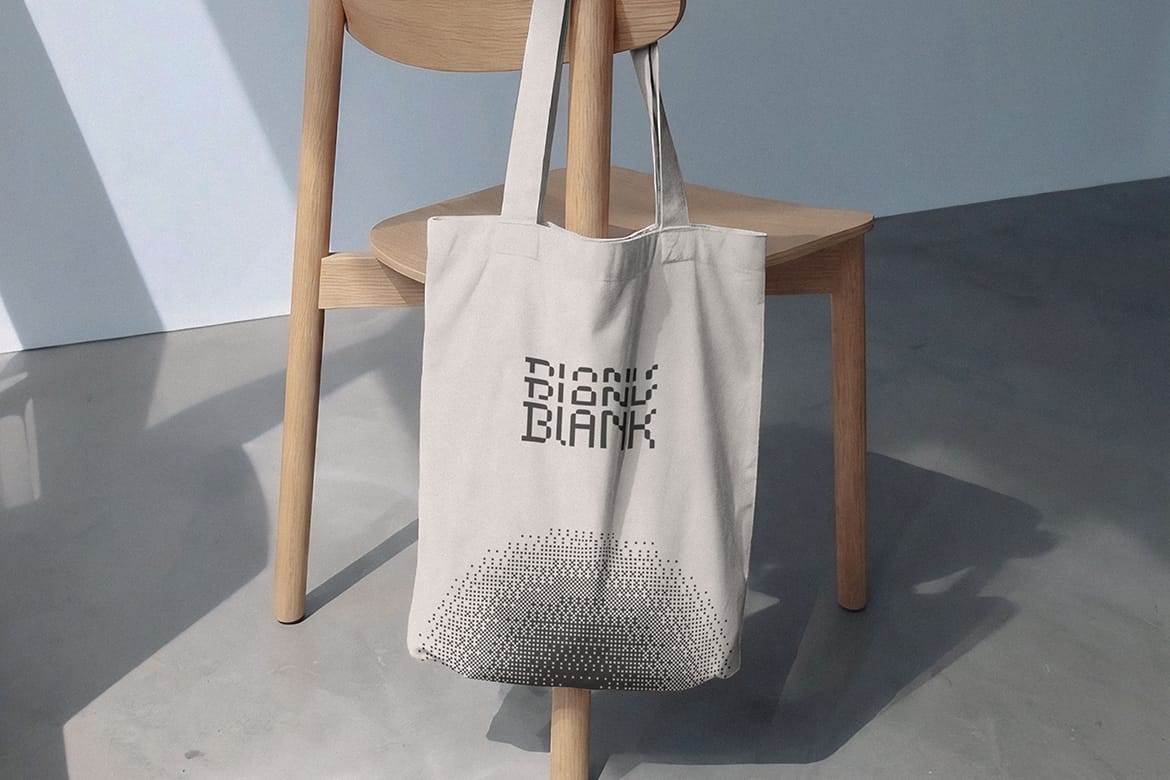 Minimalist Wooden Chair Tote Bag Mockup
