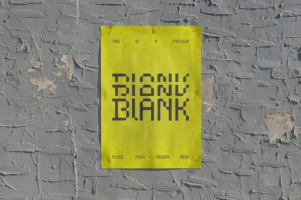 Grungy Plaster Wall Poster Mockup