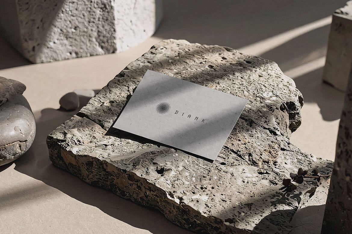 Aesthetic Natural Rock Card Mockup