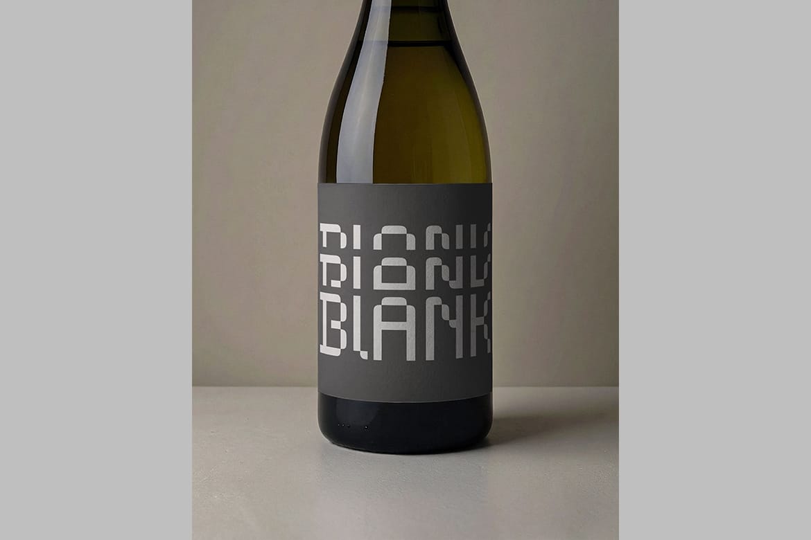 Green Wine Bottle Mockup