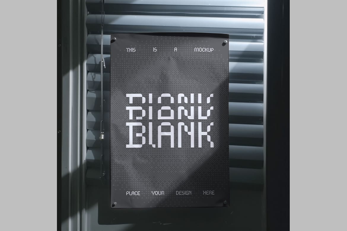 Pinhole Dark Blinds Poster Mockup