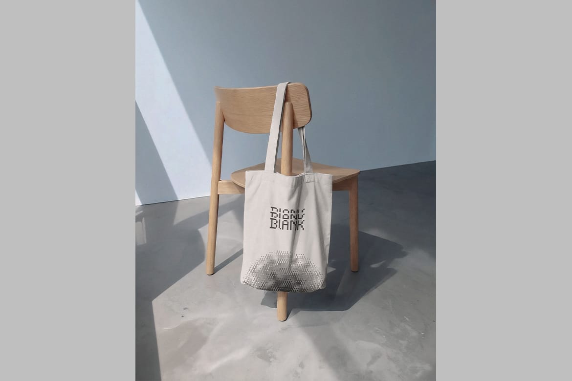 Minimalist Wooden Chair Tote Bag Mockup