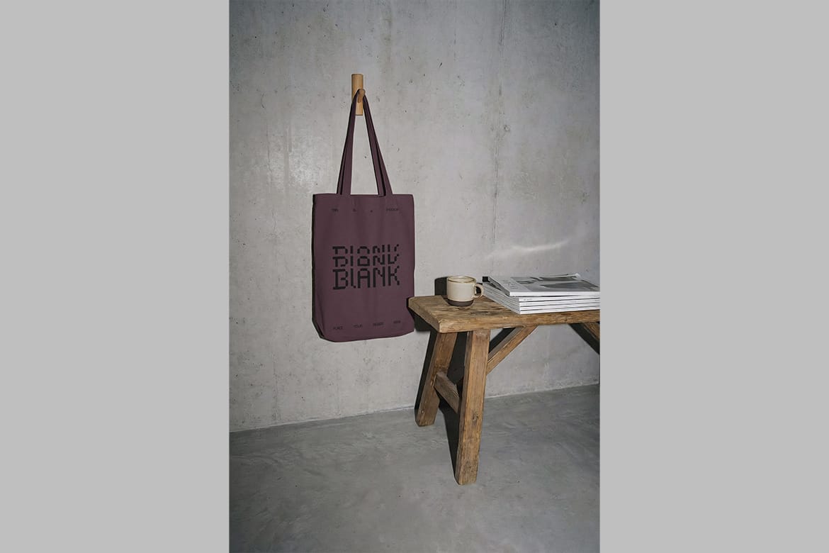 Hanging Canvas Tote Bag Mockup