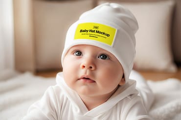 Baby Beanie Hat Mockup