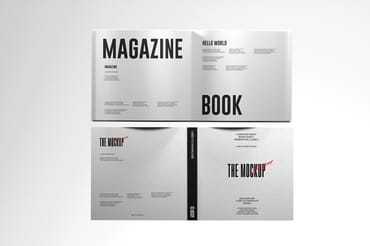 Open Magazine Book Mockup Spread