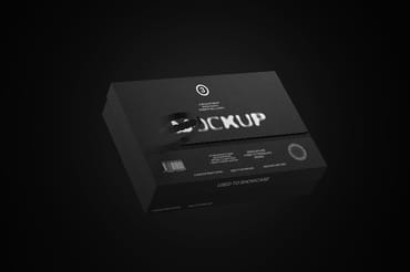 Black Cardboard Packaging Box Mockup