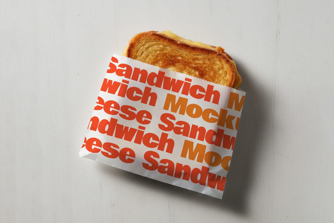 Cheese Grilled Sandwich Wrap Mockup