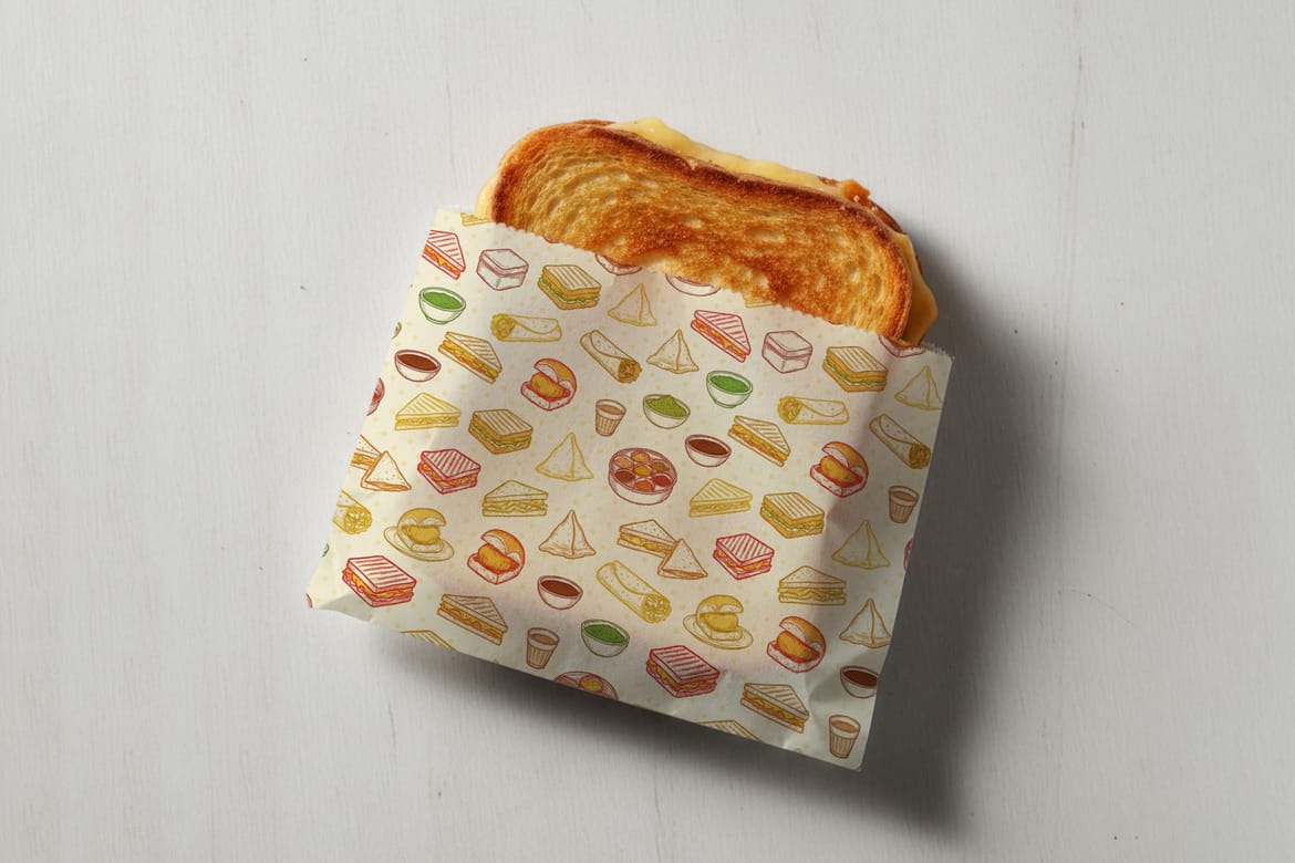 Cheese Grilled Sandwich Wrap Mockup
