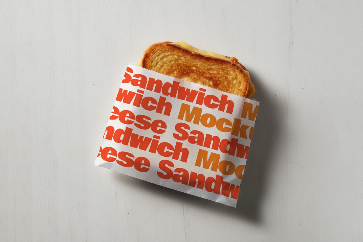 Cheese Grilled Sandwich Wrap Mockup