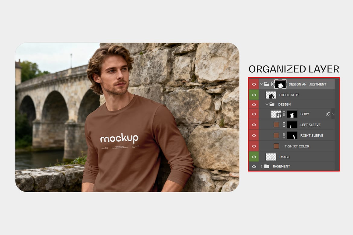 Long Sleeve T-Shirt Mockup