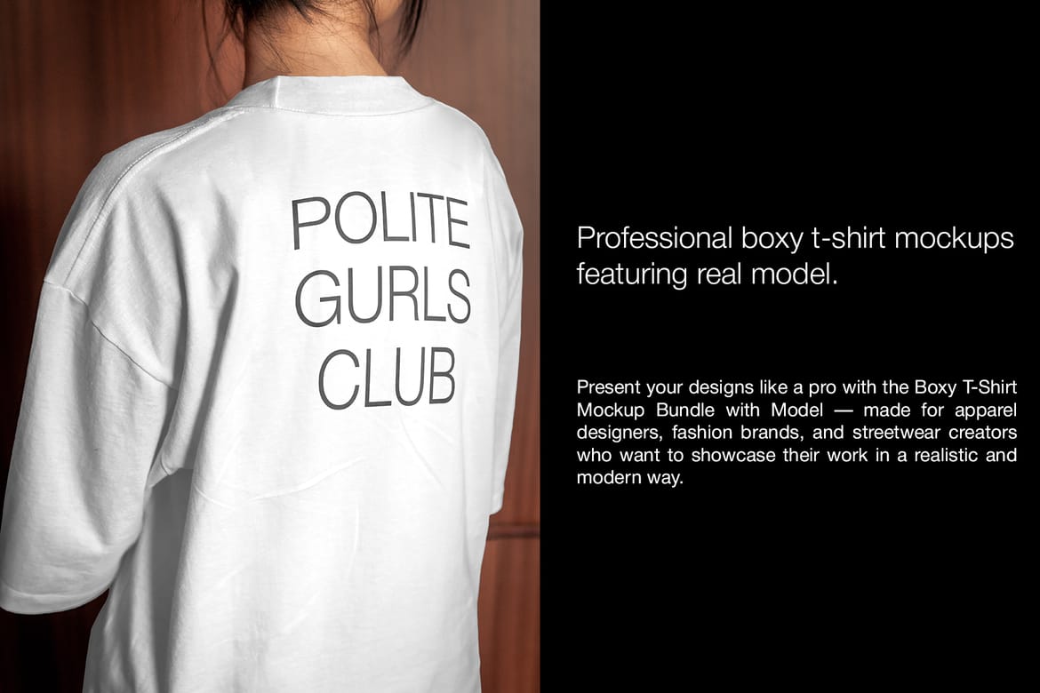 Boxy T-Shirt Mockup (With Model)