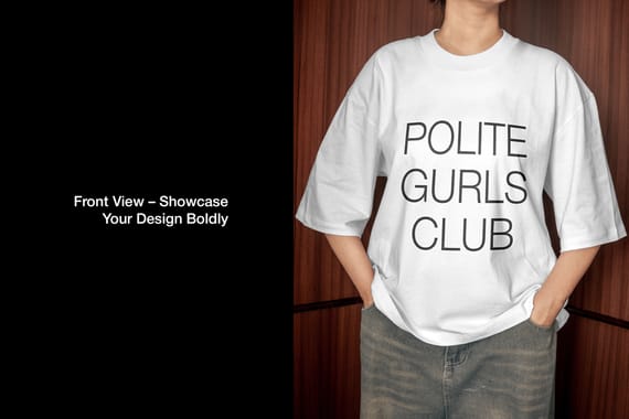 Boxy T-Shirt Mockup (With Model)