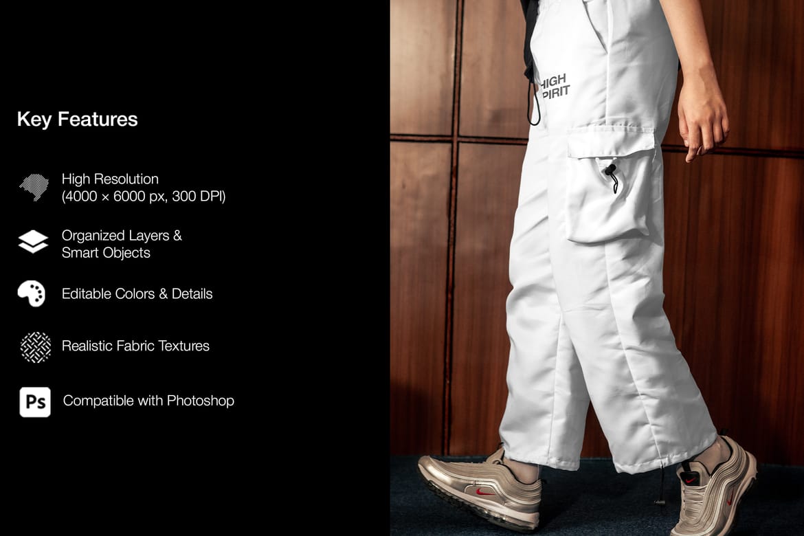 Cargo Pants Mockup (With Model)