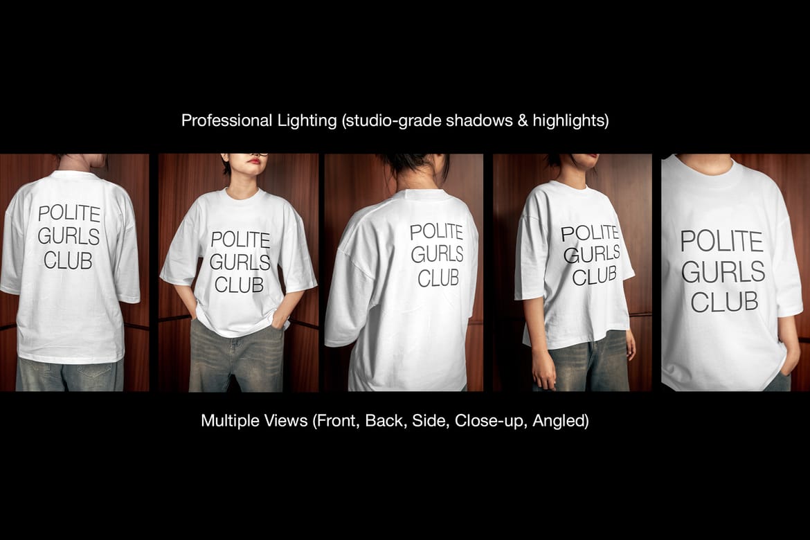 Boxy T-Shirt Mockup (With Model)