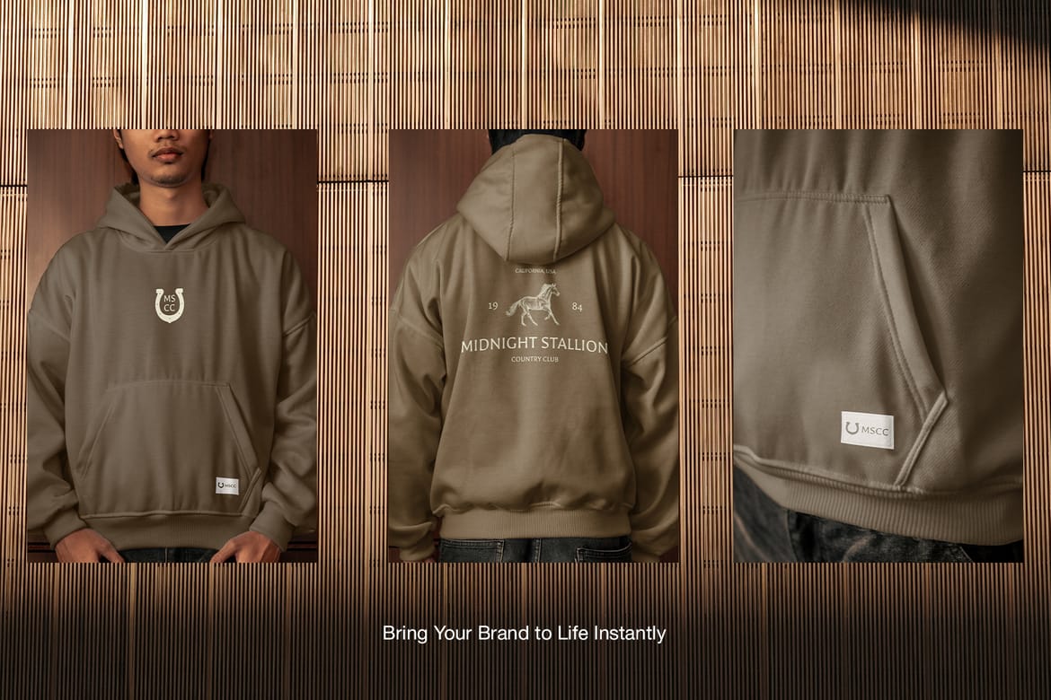 Boxy Hoodie Mockup Bundle (With Model)