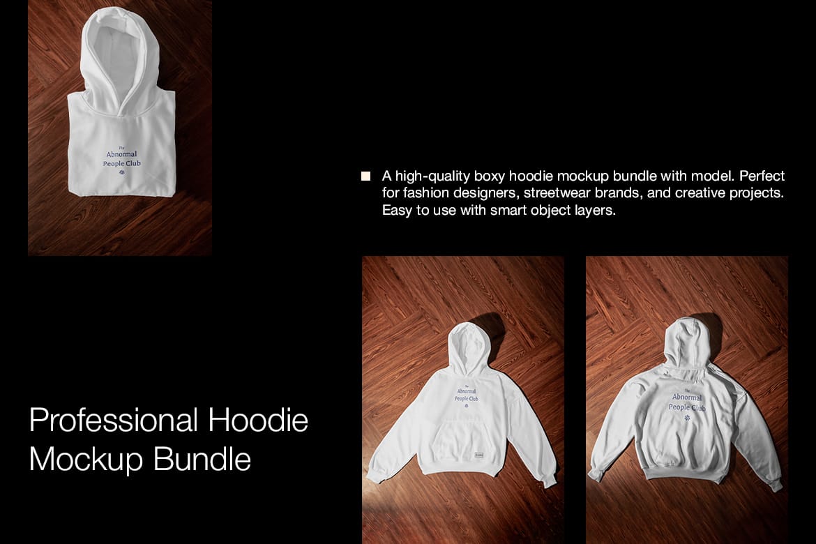 Boxy Hoodie Mockup Bundle