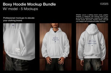 Boxy Hoodie Mockup Bundle (With Model)