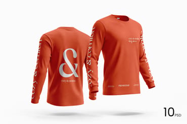 High Quality Long Sleeve T-Shirt Mockup